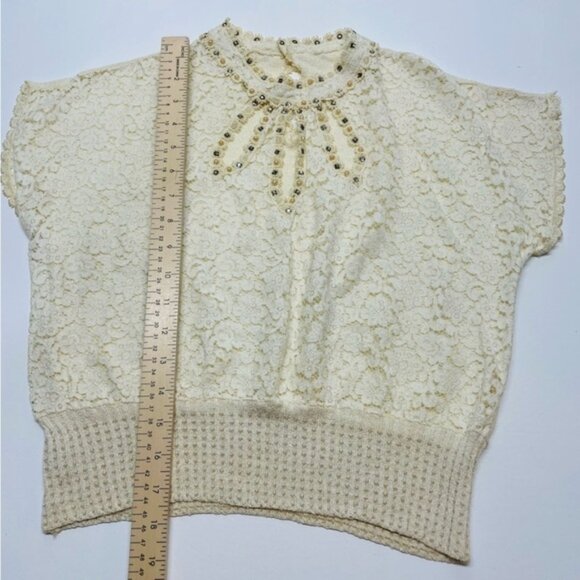 Vintage Tobi Califonia Top Size Small embellished with pearls and sequence - Picture 12 of 14